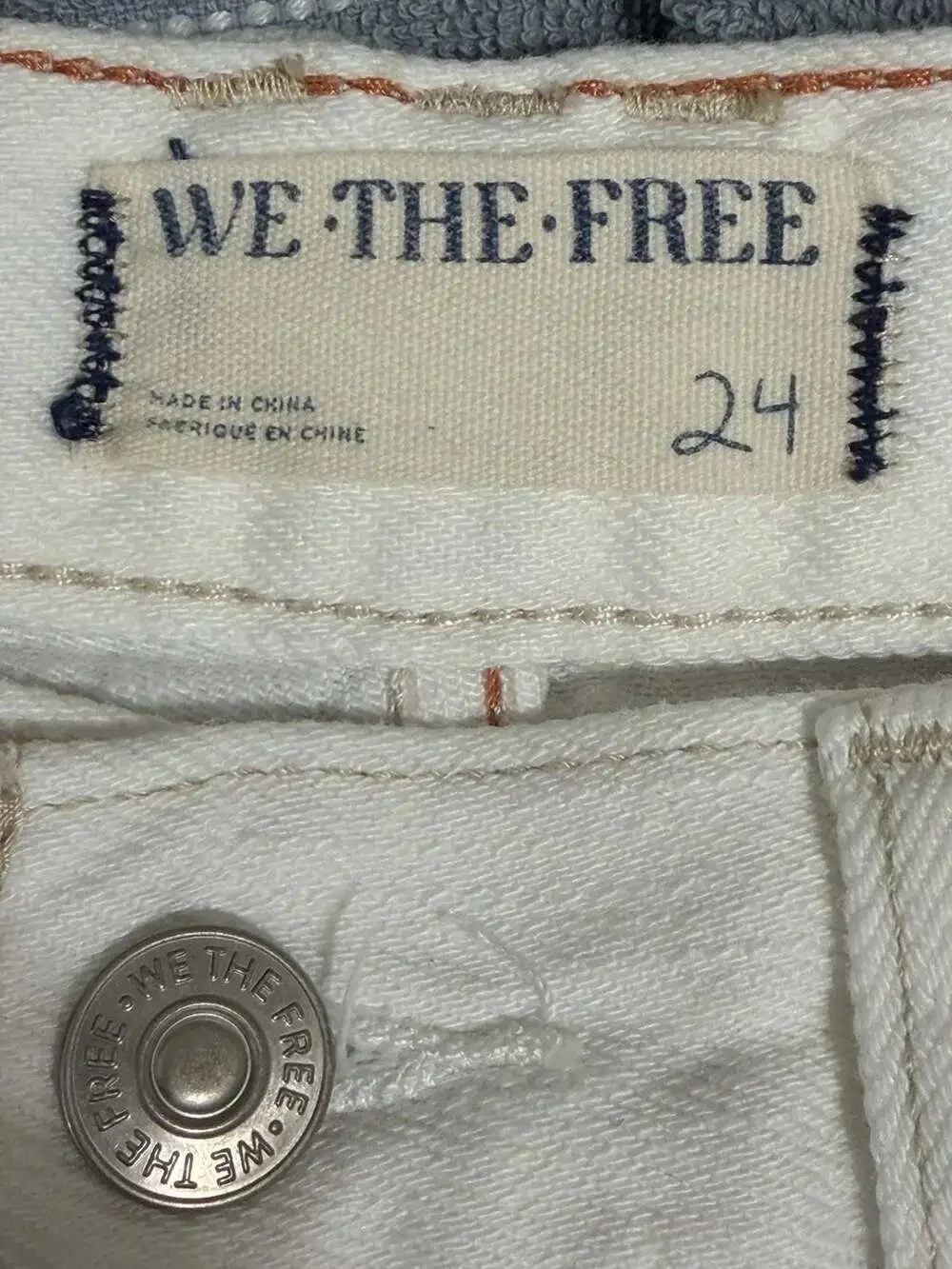 Free People We The Free Makai Cut-Off Denim Shorts White Size 24